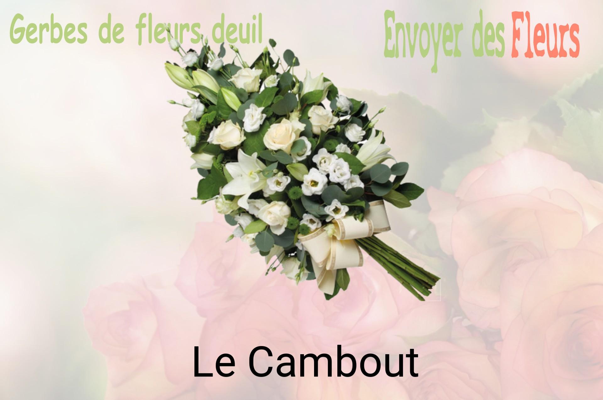 Gerbe de fleurs de deuil livrée à Le Cambout